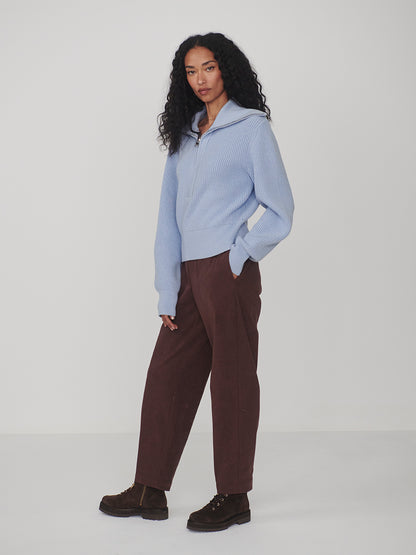 Maura Half Zip Rib Knit