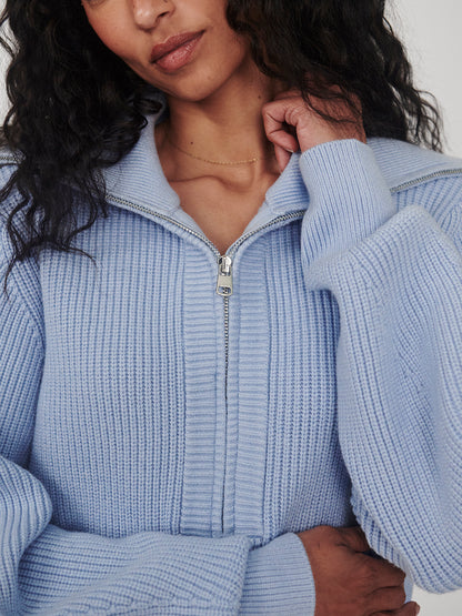 Maura Half Zip Rib Knit