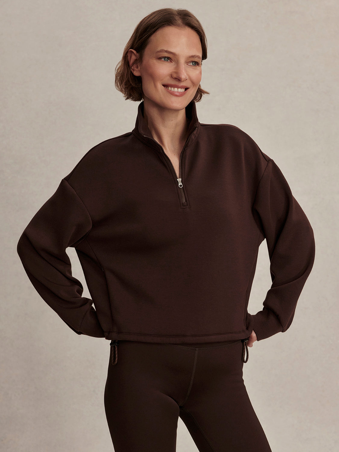 Sian Cropped Half Zip Midlayer