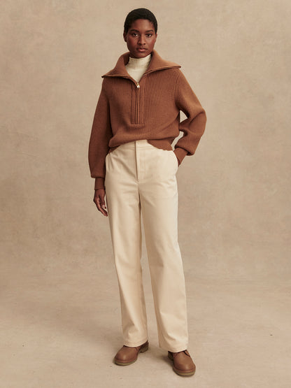 Maura Half Zip Rib Knit