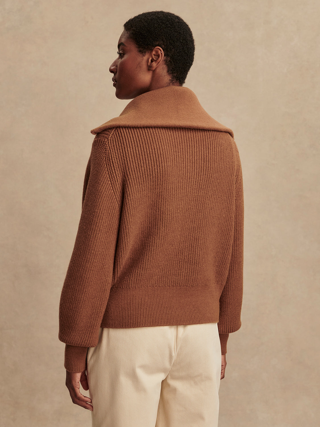 Maura Half Zip Rib Knit