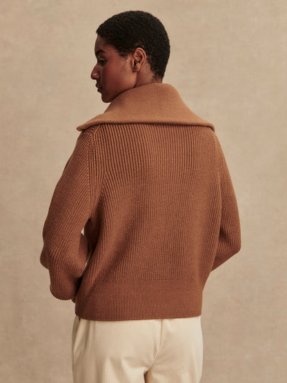 Maura Half Zip Rib Knit
