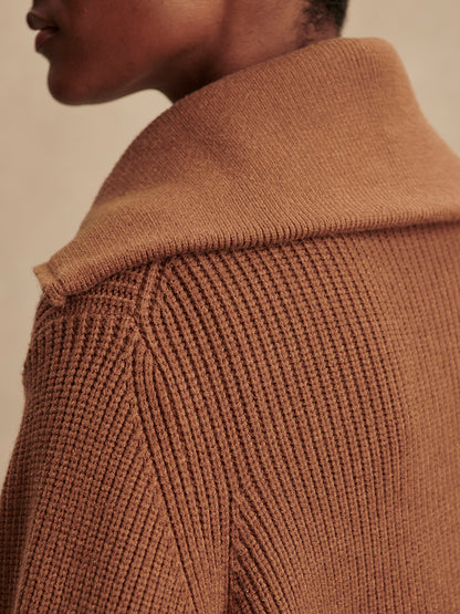 Maura Half Zip Rib Knit