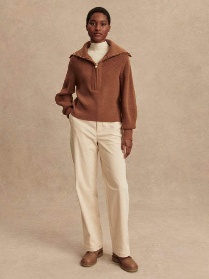 Maura Half Zip Rib Knit