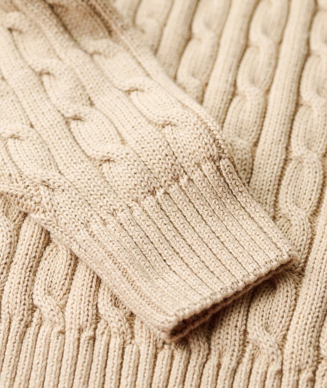 Slouchy Cable Roll Neck Jumper