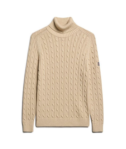 Slouchy Cable Roll Neck Jumper
