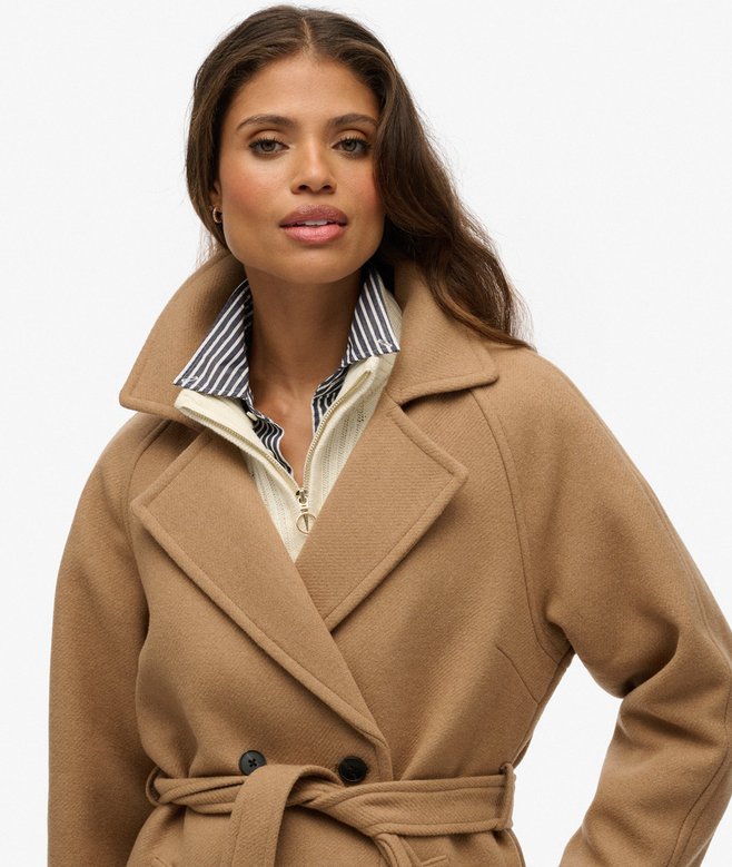Relaxed Long Wool Blend Coat