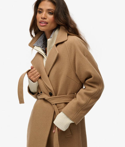 Relaxed Long Wool Blend Coat