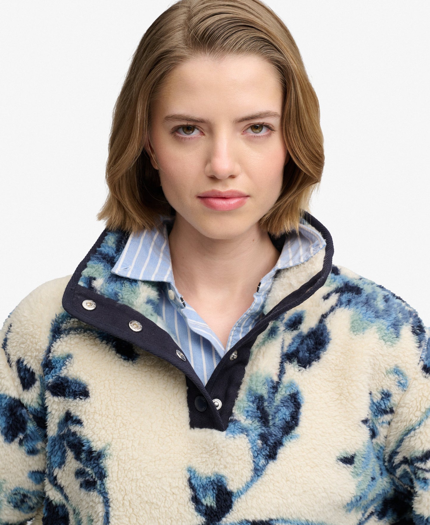 Super Soft Printed Half Button Fleece