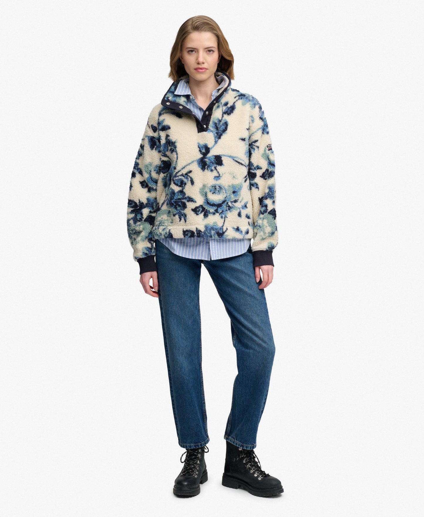 Super Soft Printed Half Button Fleece