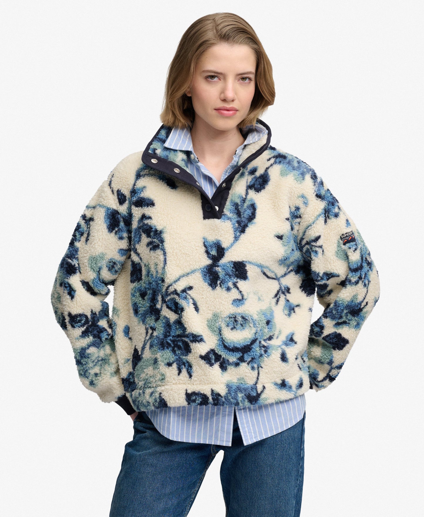 Super Soft Printed Half Button Fleece