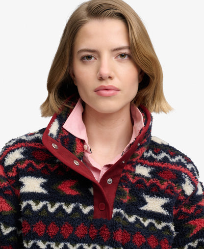 Super Soft Printed Half Button Fleece