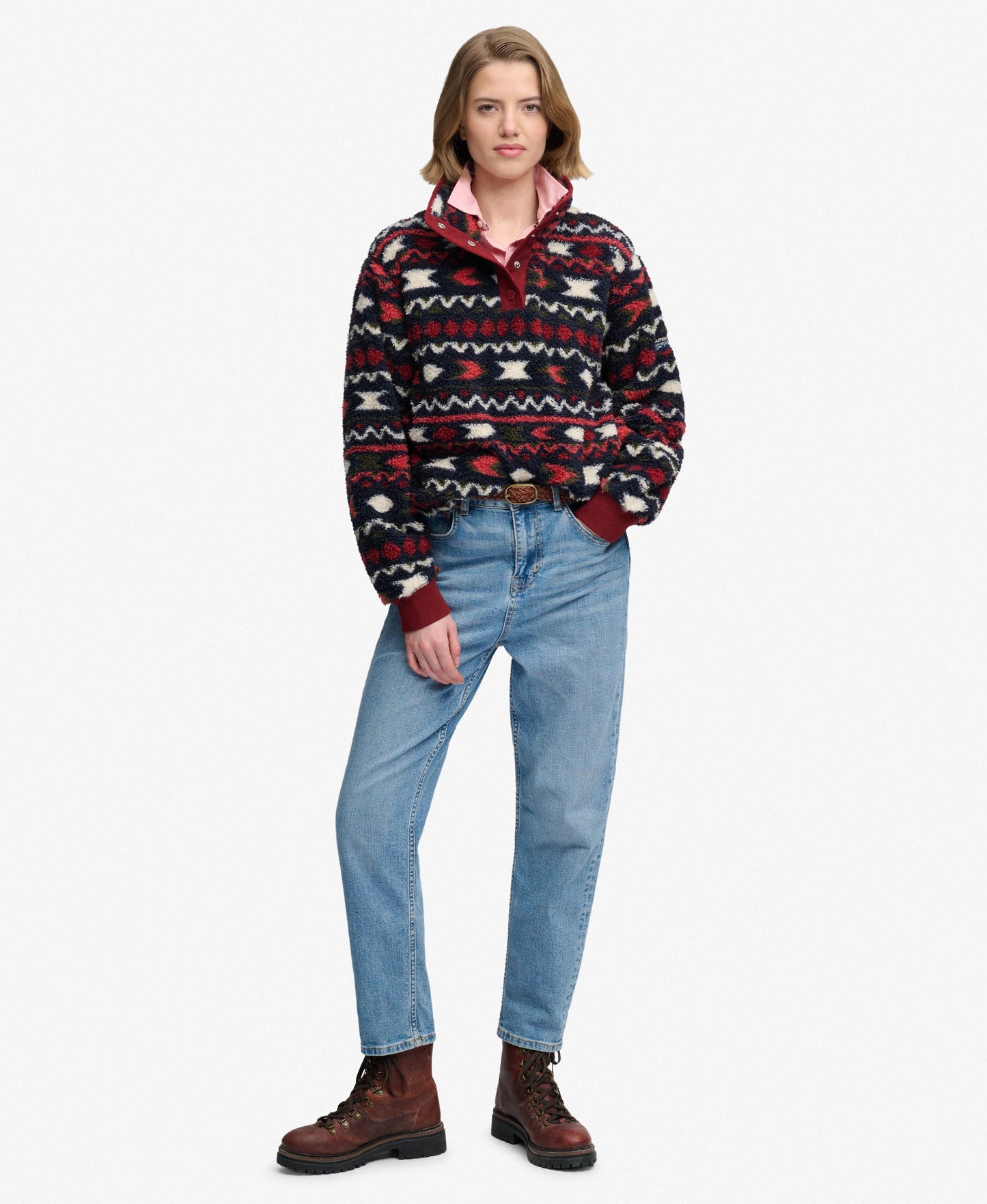 Super Soft Printed Half Button Fleece