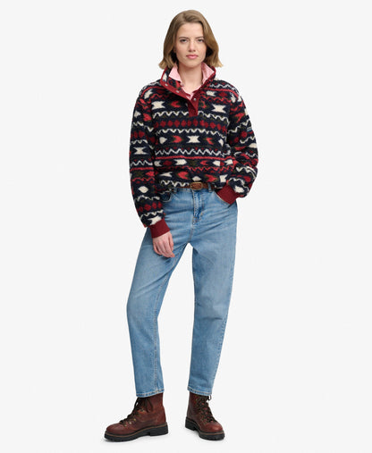 Super Soft Printed Half Button Fleece