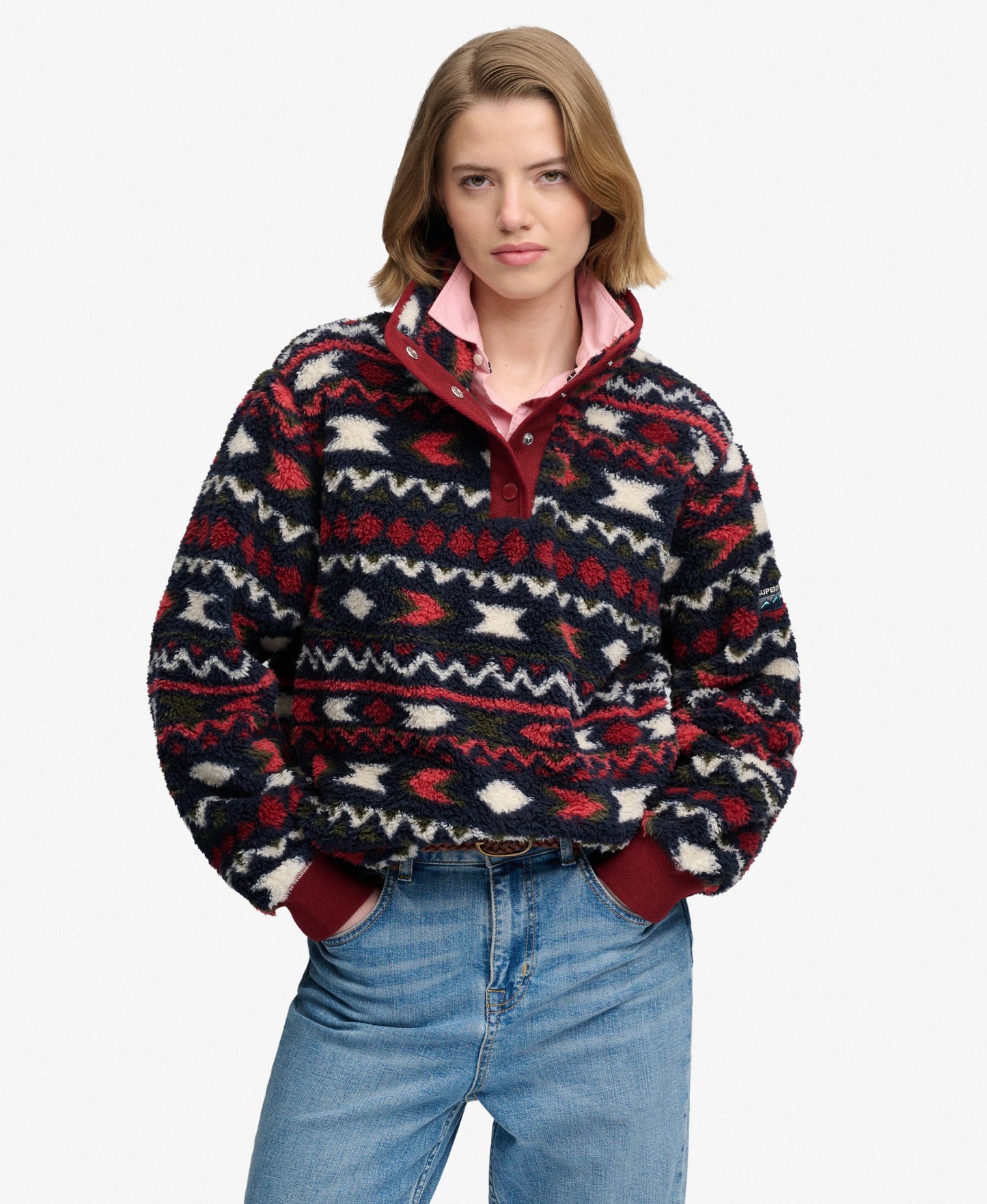 Super Soft Printed Half Button Fleece