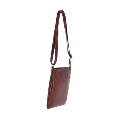 Vegetable Tanned Small Leather Cross body Shoulder Bag Chestnut : V-21