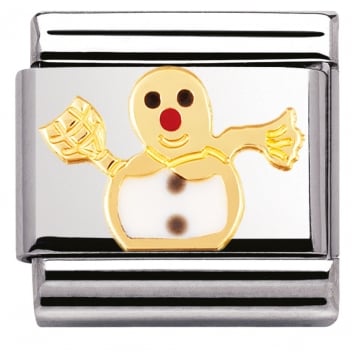 Composable Classic Christmas Ss, Enamel Gold - Snowman
