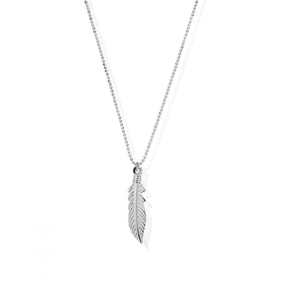 Diamond Cut Chain With Feather Pendant