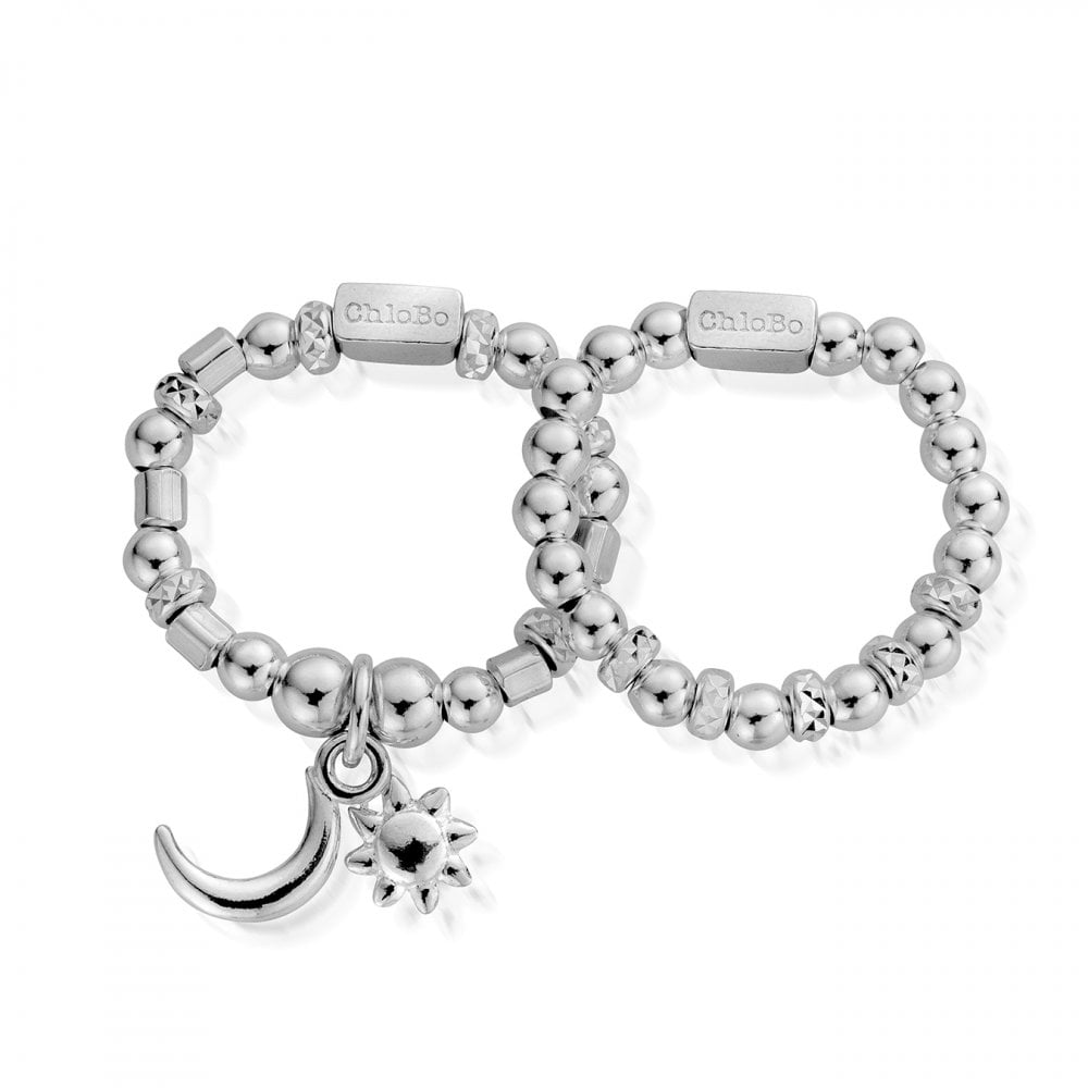 Moon & Sun Set of 2 Rings - Medium
