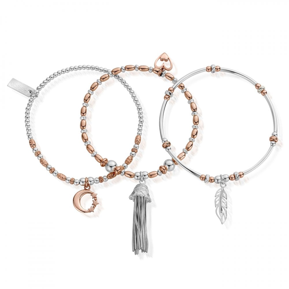 Rose and Silver Inner Spirit Stack of 3