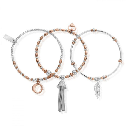 Rose and Silver Inner Spirit Stack of 3