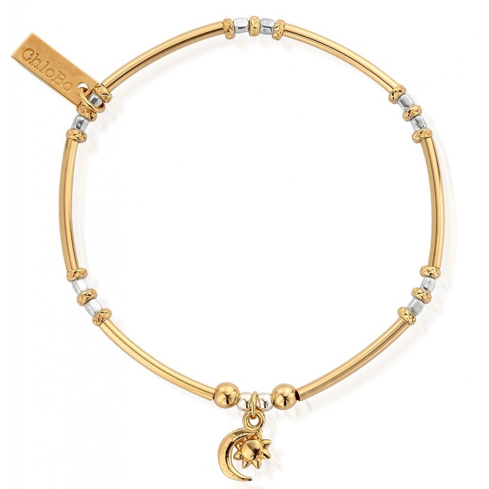 Inner Spirit Gold and Silver Dainty Moon & Sun Bracelet