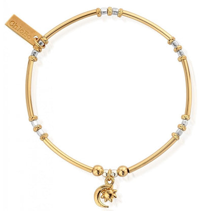 Inner Spirit Gold and Silver Dainty Moon & Sun Bracelet