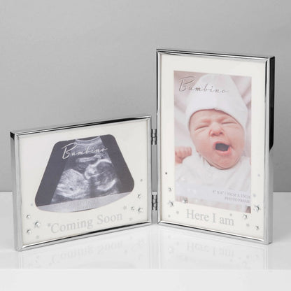 Bambino Silver Effect Double Scan Frame - Here I am