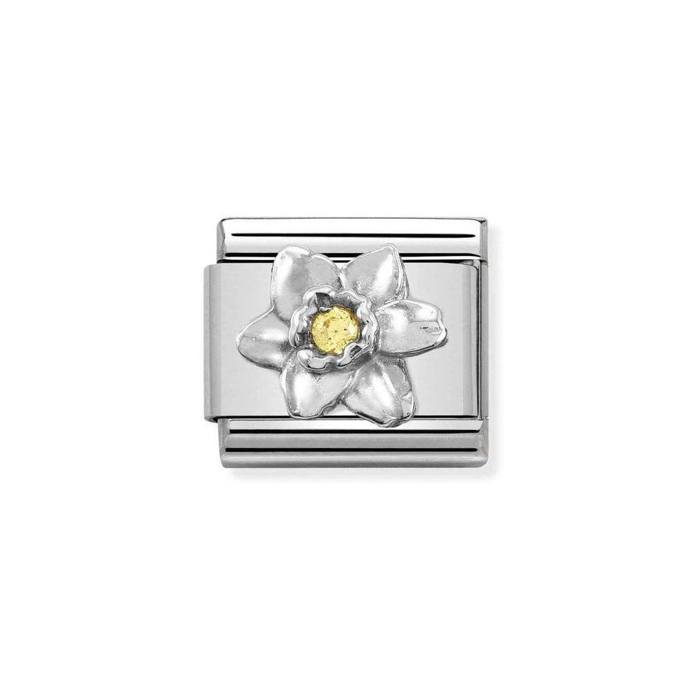 Composable Cl  Symbols Stainless Steel  Silver 925 And Cubic Zirconia Daffodil