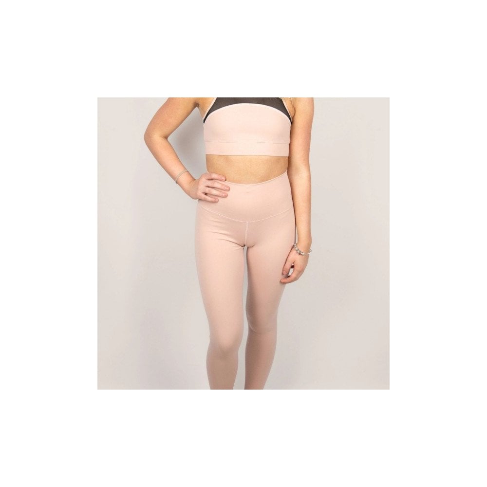 Sand High Waist Yoga Leggings - Medium