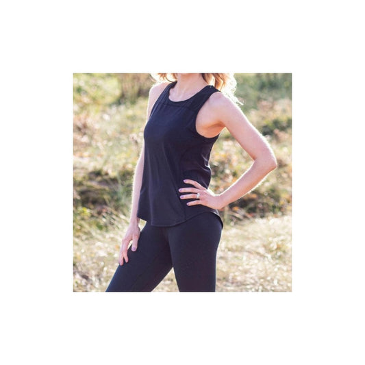 Black Yoga Racer Tank Top - Small