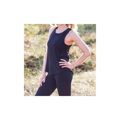 Black Yoga Racer Tank Top - Medium