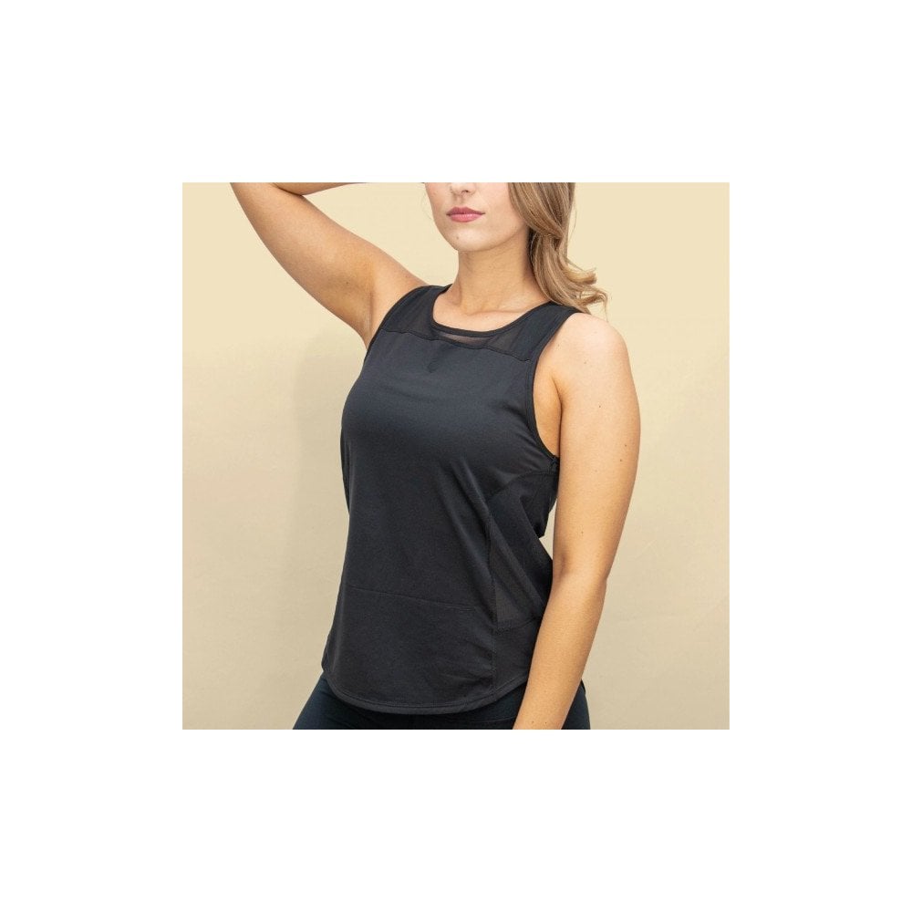 Black Yoga Racer Tank Top - Medium