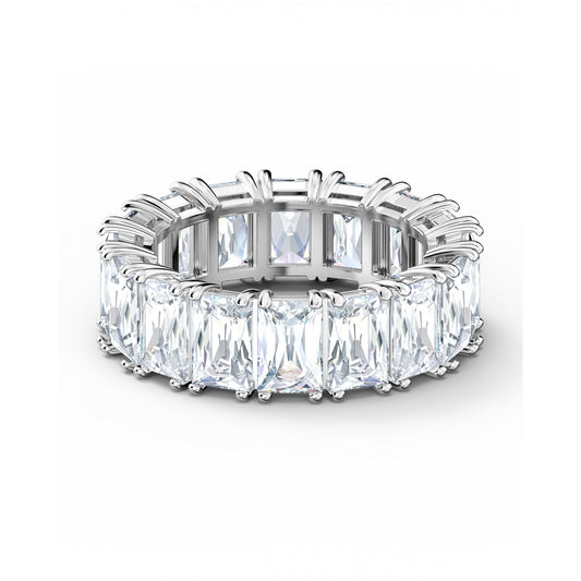 Rectangular Cut Vittore Ring, Rhodium Plated