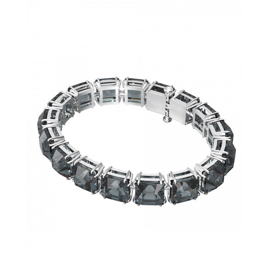 Millenia Square Cut Bracelet, Grey, Black Ruthenium Plating