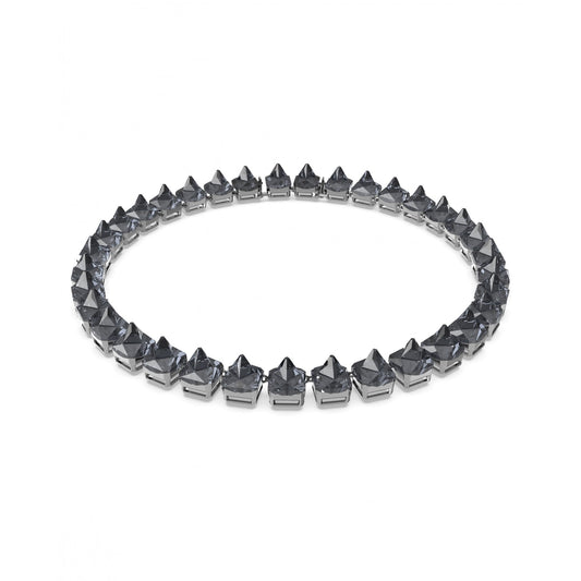 Ortyx Grey Toned Pyramid Cut Necklace