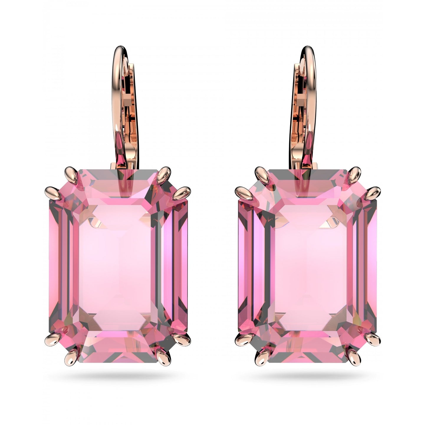 Millenia Octagon Cut Drop Earrings, Pink