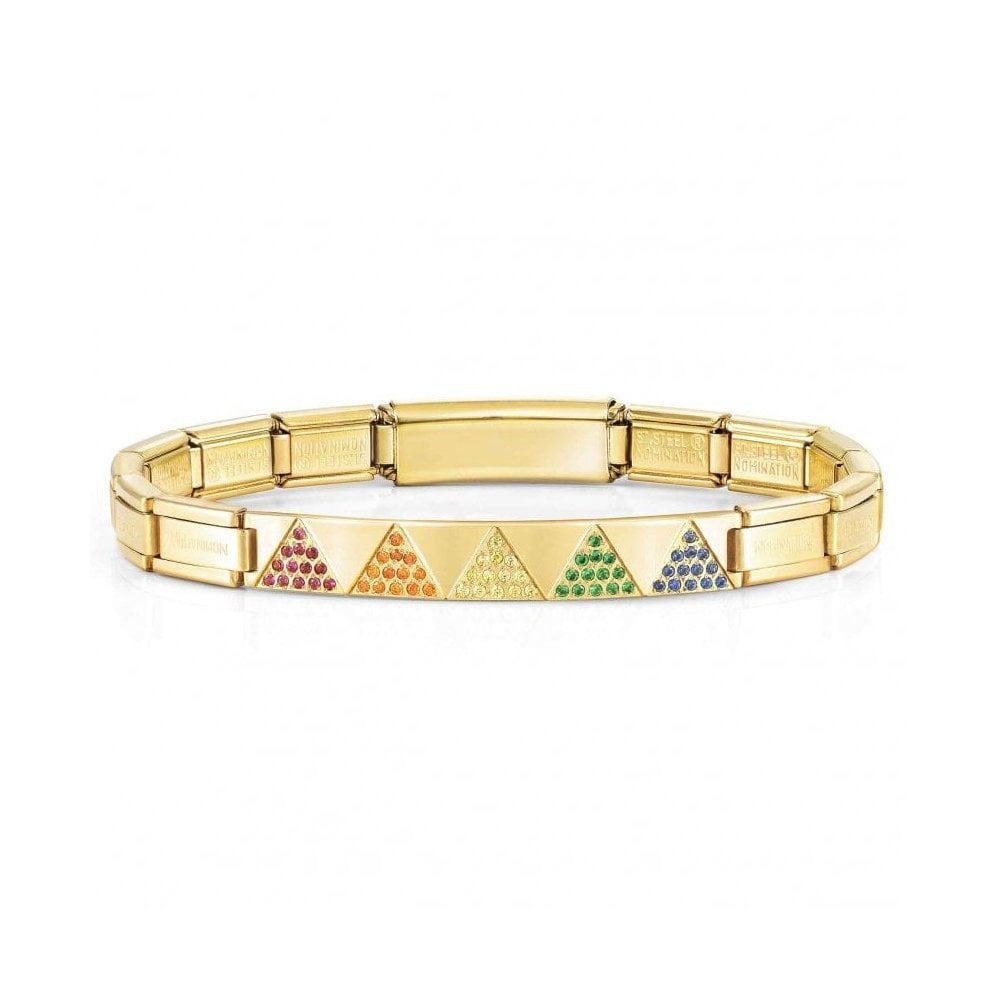 Trendsetter New York Steel Zirconia Yellow Gold Bracelet