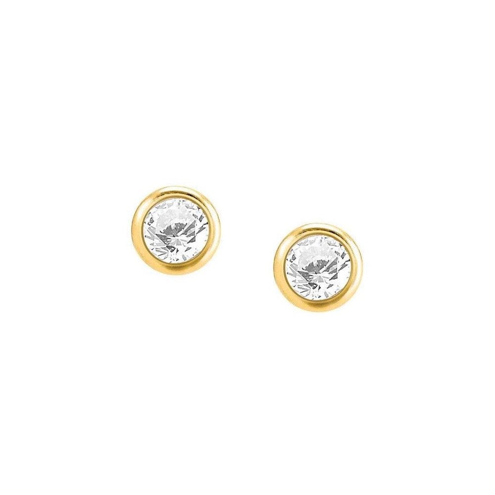 Bella Details Gold Plated CZ Stud Earrings