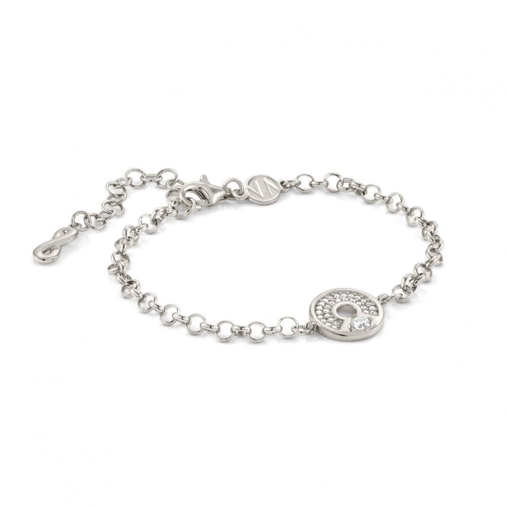 Sentimental Silver Zirconia Round Silver Bracelet