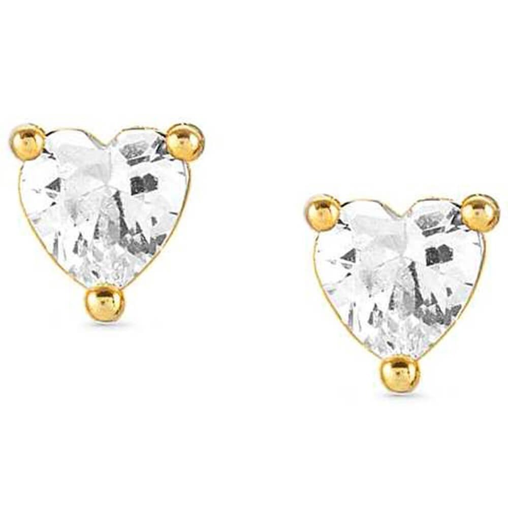 Sentimental Yellow Gold Tone Heart Earrings