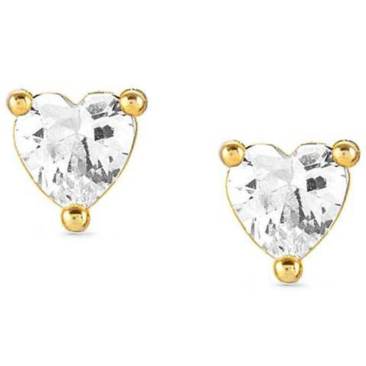 Sentimental Yellow Gold Tone Heart Earrings