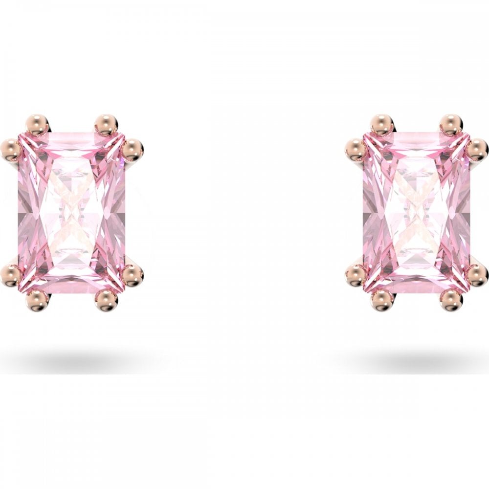 Stilla stud earrings, Pink, Rose gold-tone plated
