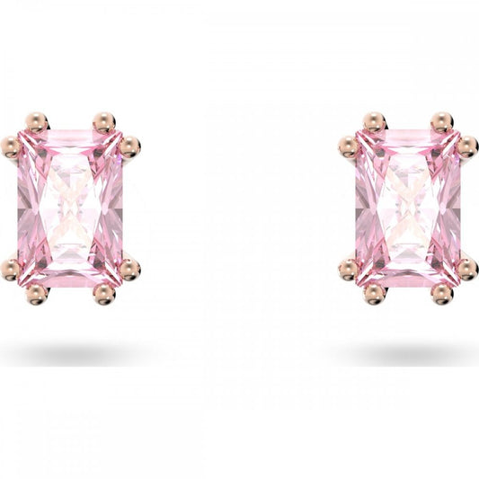 Stilla stud earrings, Pink, Rose gold-tone plated