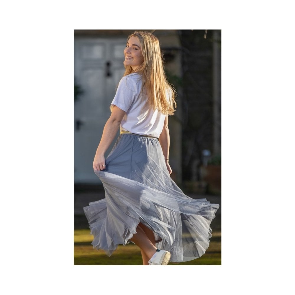 Tulle Layer Skirt Denim Blue - Small