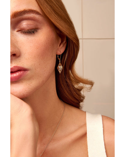 Watching Chamber Caged Grey Pearl Earrings