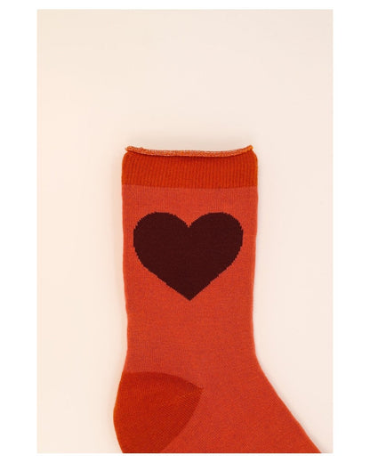 You Have My Heart Ankle Socks - Tangerine