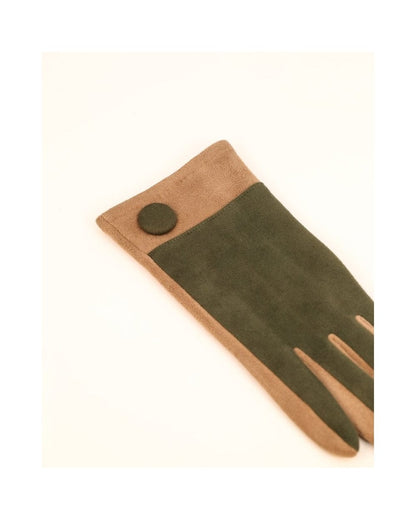Darcy Faux Suede Gloves in Olive