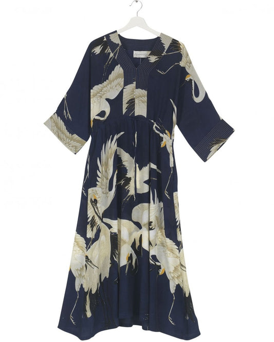 Stork Black Navy Dress M/L