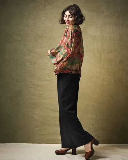 Country Toile Berry Kimono